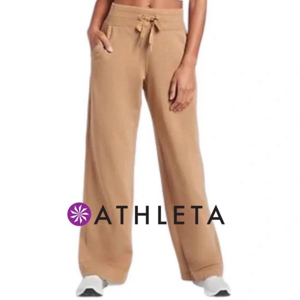 Athleta balance loungewear baggy comfy sweatpants tan nude size L